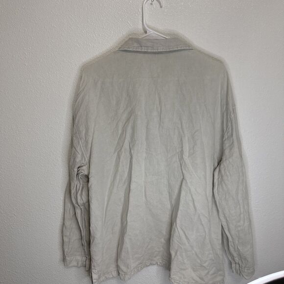 Nicole Miller Linen Top XL Lyocell Green - Picture 6 of 7